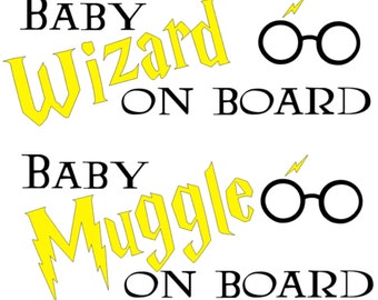 Baby Wizard On Board Vinyl Decal | Custom Unique Car Sticker Gift | Perfect for Cars, Windows, Mirrors, Notebooks, Laptops, etc | New Baby