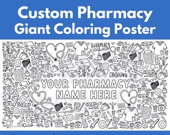 Pharmacy Coloring Poster Pharmacist Medical Giant Coloring Banner Pharmacy Coloring Page 56Wx30H Pharmacy Week tech Hospital PHYSICAL BANNER