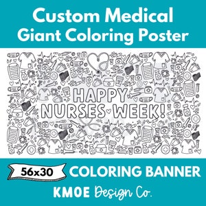 Nurses week Medical Giant Coloring Poster Nurse Coloring Poster Giant Coloring Banner hospital Coloring Doctor Nurse Week Custom