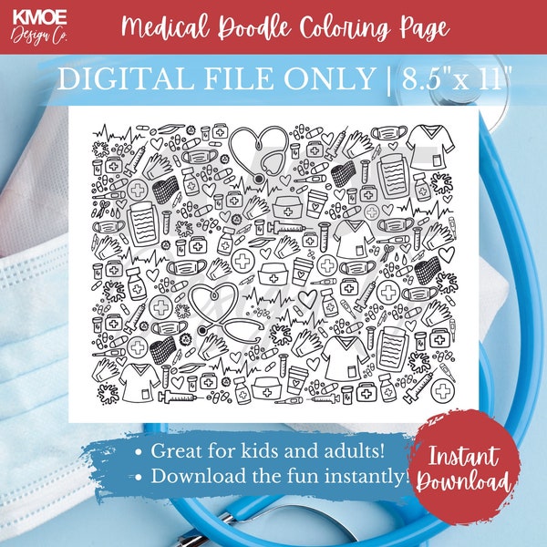 Nurses week Medical Coloring Pages Nurse Doodle Doctor Activity Coloring Hospital Appreciation medical doodle coloring medicine doodle