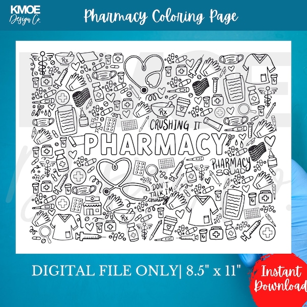 Pharmacy Coloring Pages - Etsy