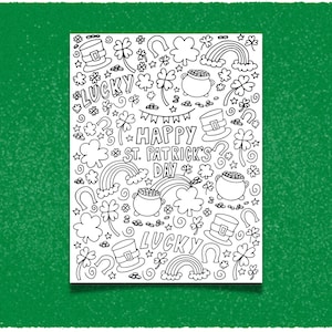 Coloring pages St Patricks Day coloring pages for kids Printable Coloring Pages St Patricks Day Party spring coloring activity school kids