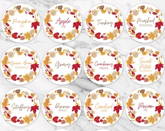 Printable 2" Thanksgiving Dinner Label, Editable Thanksgiving Tags, Canva Template, Cookie tags, Happy Thanksgiving, Thankful for you