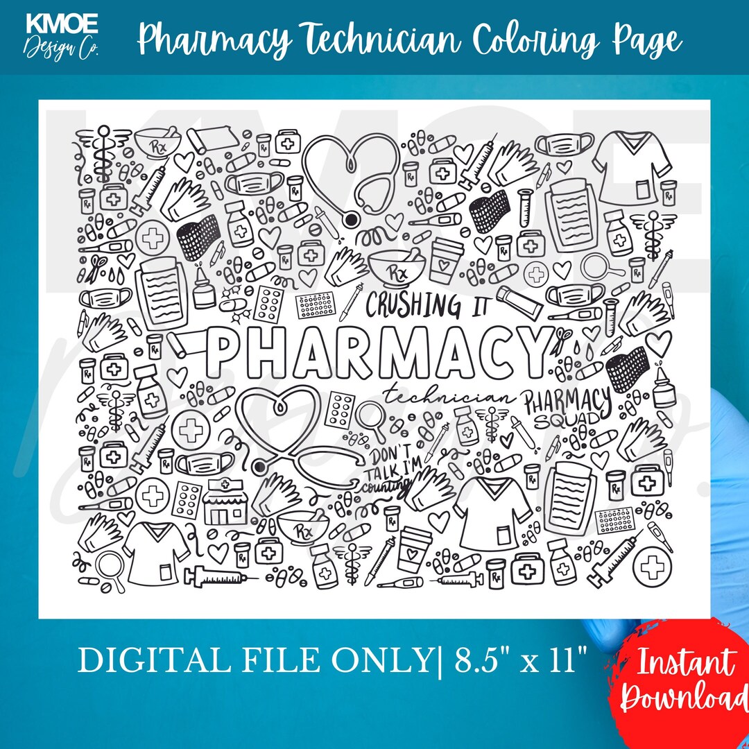 Pharmacy Tech Coloring Pages Pharmacy Technician Clipart Coloring Sheet