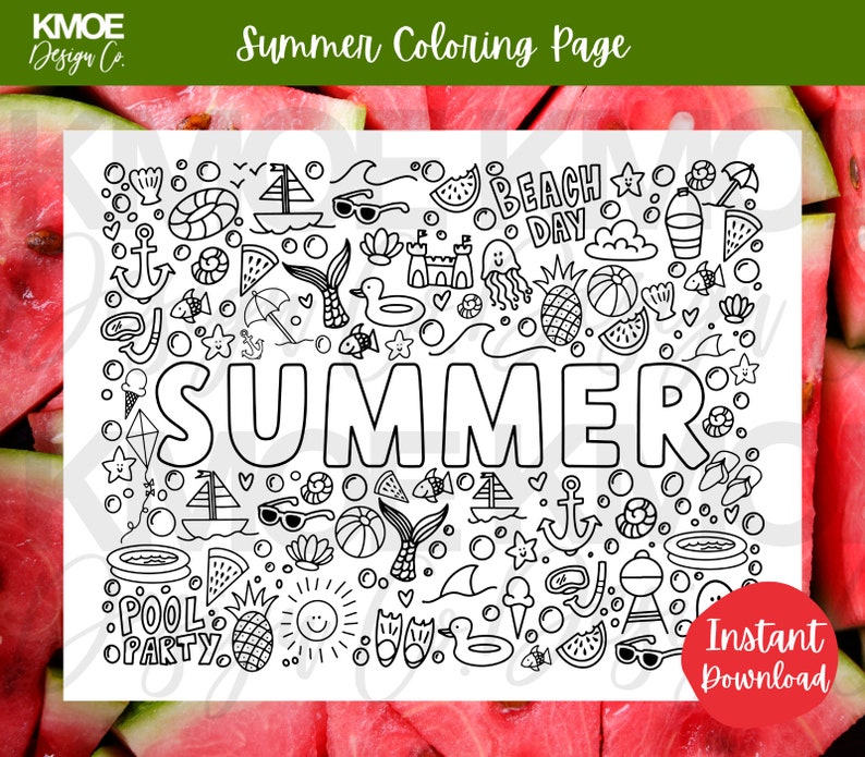Coloring Pages Summer Coloring Pages for Kids Printable - Etsy