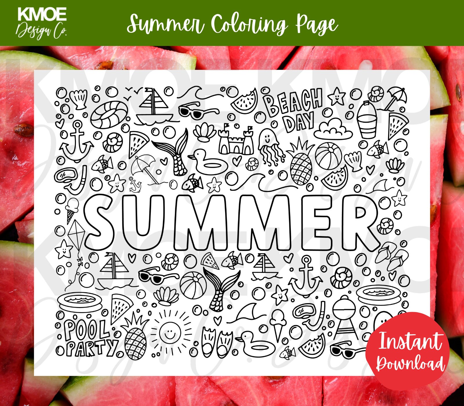 Coloring Pages Summer Coloring Pages for Kids Printable - Etsy