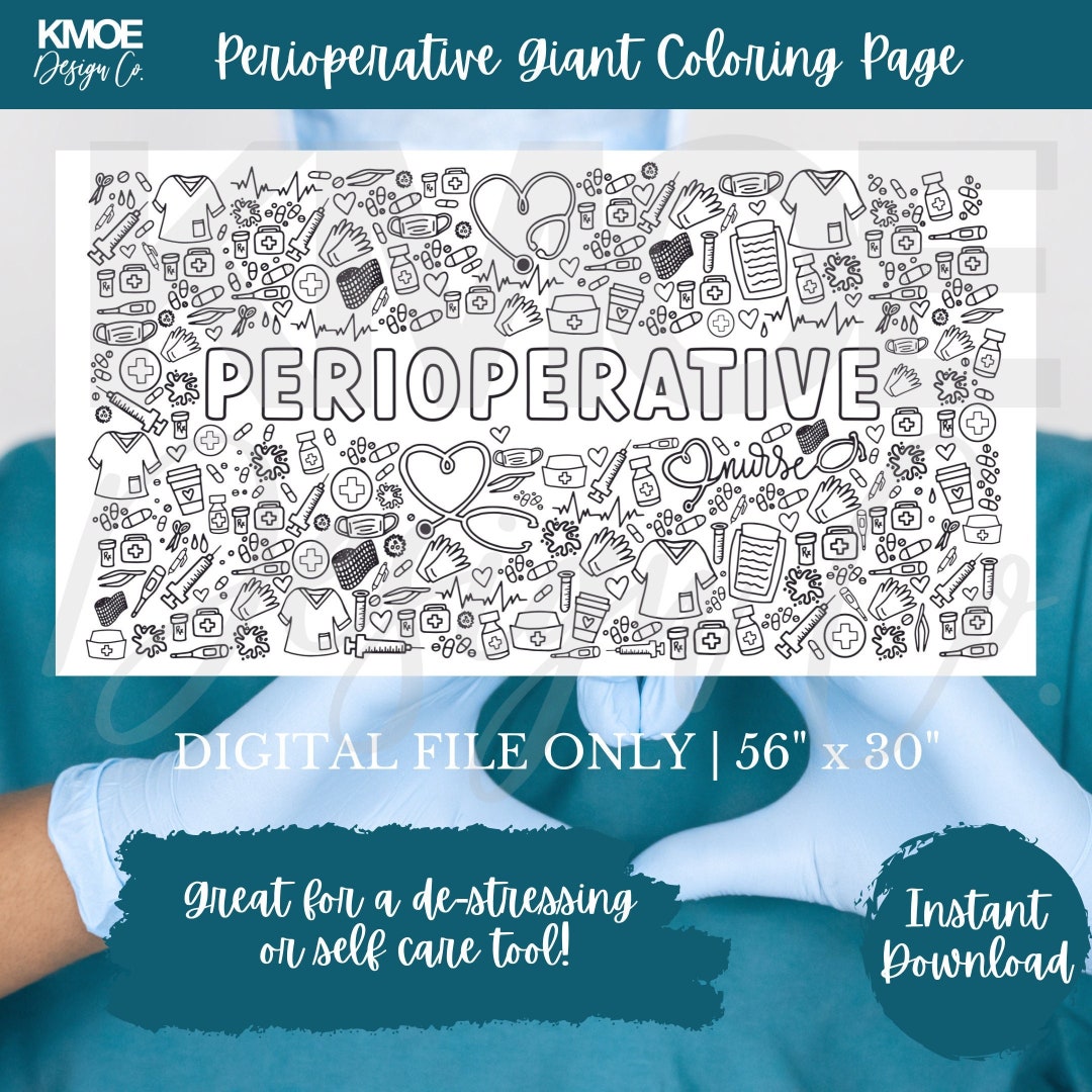 Perioperative Nurses Week Coloring Banner DIGITAL DOWNLOAD Etsy