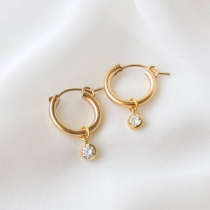 Huggie Earrings Everyday Earrings, Dainty Earrings, Gold Huggie Earrings, Small Hoop Earrings, Gold Filled Hoops, Gold Huggies GFE00011 image 1