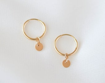 Huggie Earrings - Everyday earrings, Gold filled earrings, Small Gold Hoop Earrings, Gold Huggies, Small Hoop Earrings |GFE00012