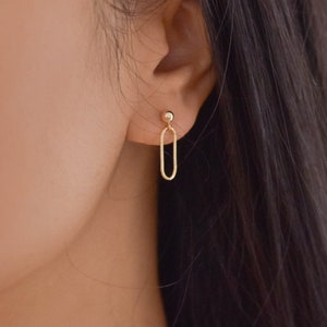 Paperclip Earrings - Gold Filled Earrings, Small Earrings, Small Gold Earrings, Dainty Earrings, Simple Gold Earrings |GFE00039