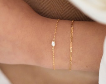 Dainty Pearl Bracelet - Small Pearl Bracelet, Cute Bracelet, Simple Bracelet, Gold Pearl Bracelet, Pretty Bracelet, Small Bracelet |GFB00007