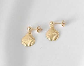 Large Seashell Earrings - shell earrings, seashell earrings, cute earrings, summer earrings, summery earrings, vacation earrings |GFE00049