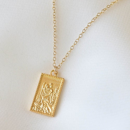 St Christopher Necklace Gold St 