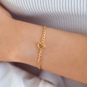 Toggle Bracelet - Gold Filled Toggle Bracelet, Chain Bracelet, simple gold bracelet, Gold Chain Bracelet, Gold Chain Link Bracelet |GFB00005