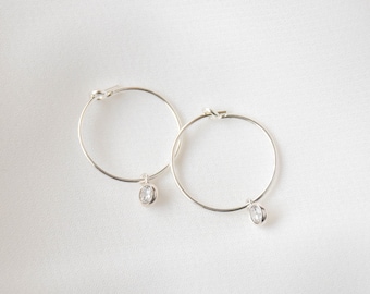 Small Silver Hoop Earrings - Sterling Silver Hoop Earrings, Silver Hoops, Sterling Silver Earrings, Small Hoop Earrings Silver |SSE00002