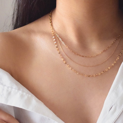 Three layer chain necklace best sale