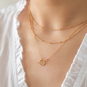 Toggle Layering Necklace Set - Gold Chain Necklace, Gold Layered Necklace, Layering set,  Chain Necklaces, trendy necklaces |GFN00006