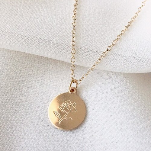 Little Rose Necklace Gold Rose Necklace 