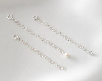 Necklace Extender Sterling Silver - extender clasp, sterling silver necklace extender, extender chain, extender silver |SSX00001