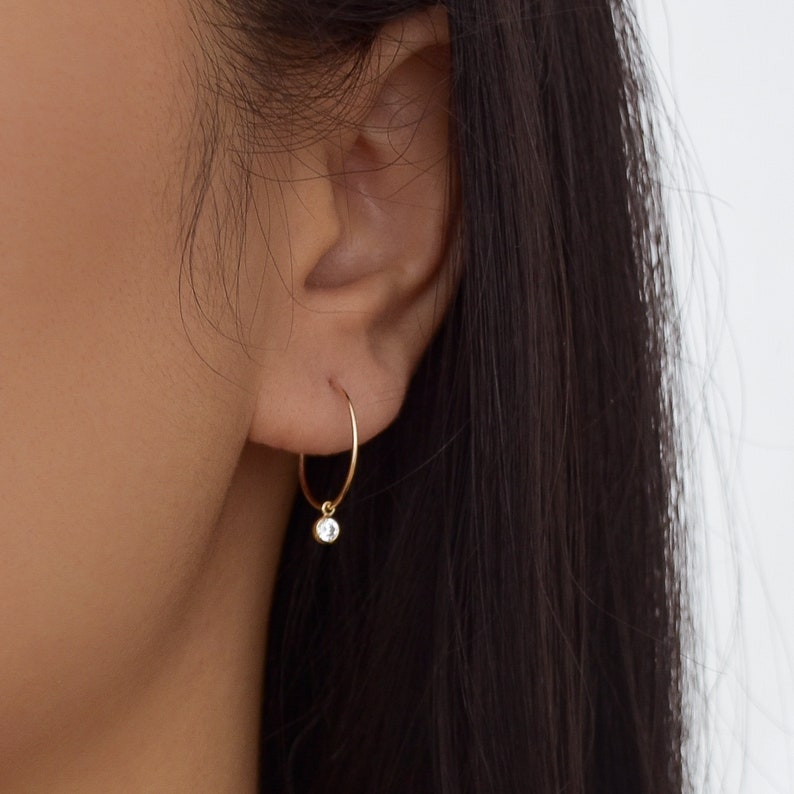 Small Hoop Earrings Gold Filled Earrings, Small Gold Hoop Earrings, Gold Huggies, Dainty Earrings, Simple Earrings GFE00021 image 1