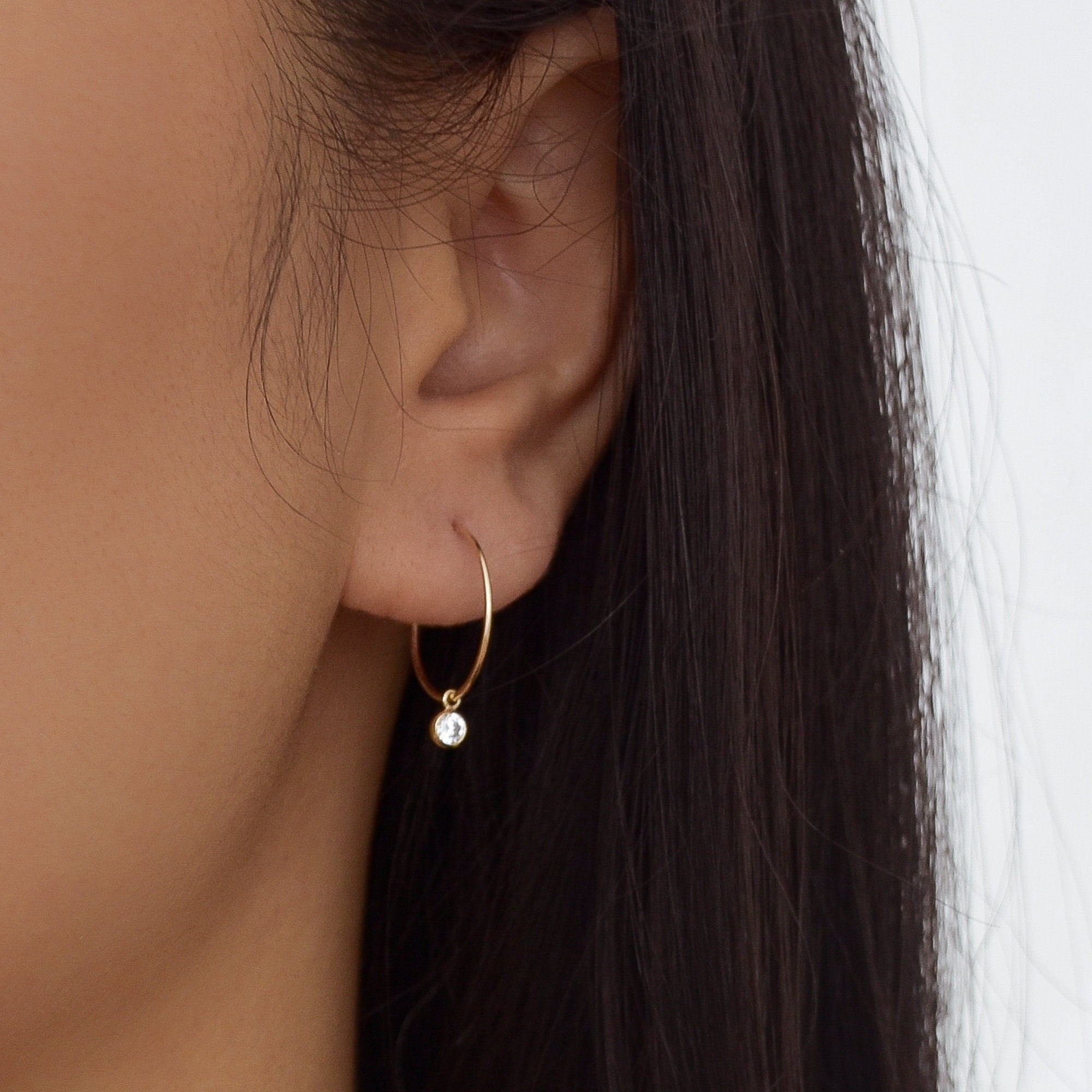 Extra Small Bold Hoop Earrings 14K Gold - Kinn