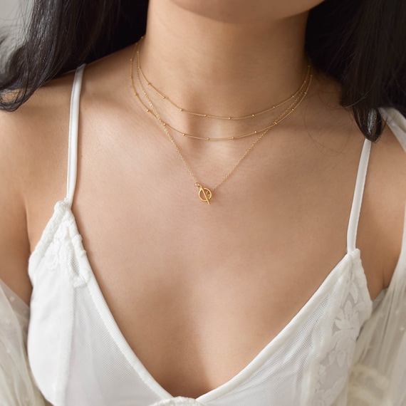 Gold Layered Necklace Set, Set of 3 Layers Necklace, Layered Coin Necklace  Gold, Dainty Gold Necklace Set, Stackable Necklaces for Women 