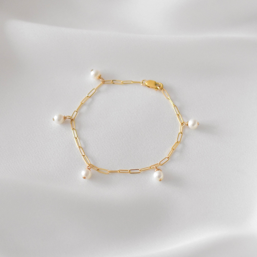 Pearl Charm Bracelet - Freshwater Pearl Bracelet, Charm Bracelet, Cute ...