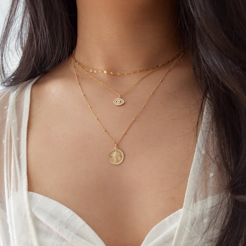 Evil Eye Necklace Set Layered Necklace Layered Necklace Etsy