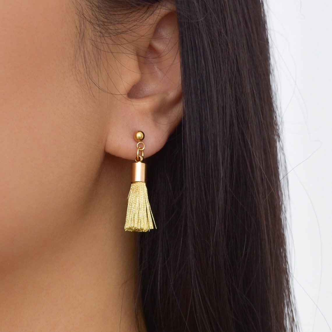 Mini Brass Tassel Earrings
