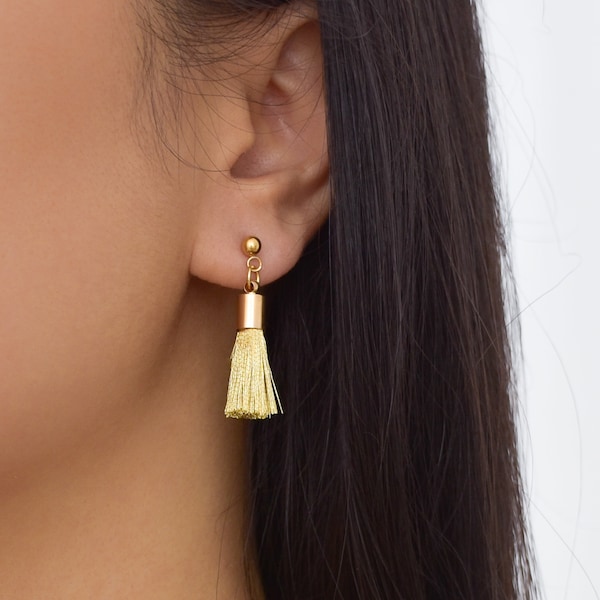 Gold Tassel Earrings Etsy