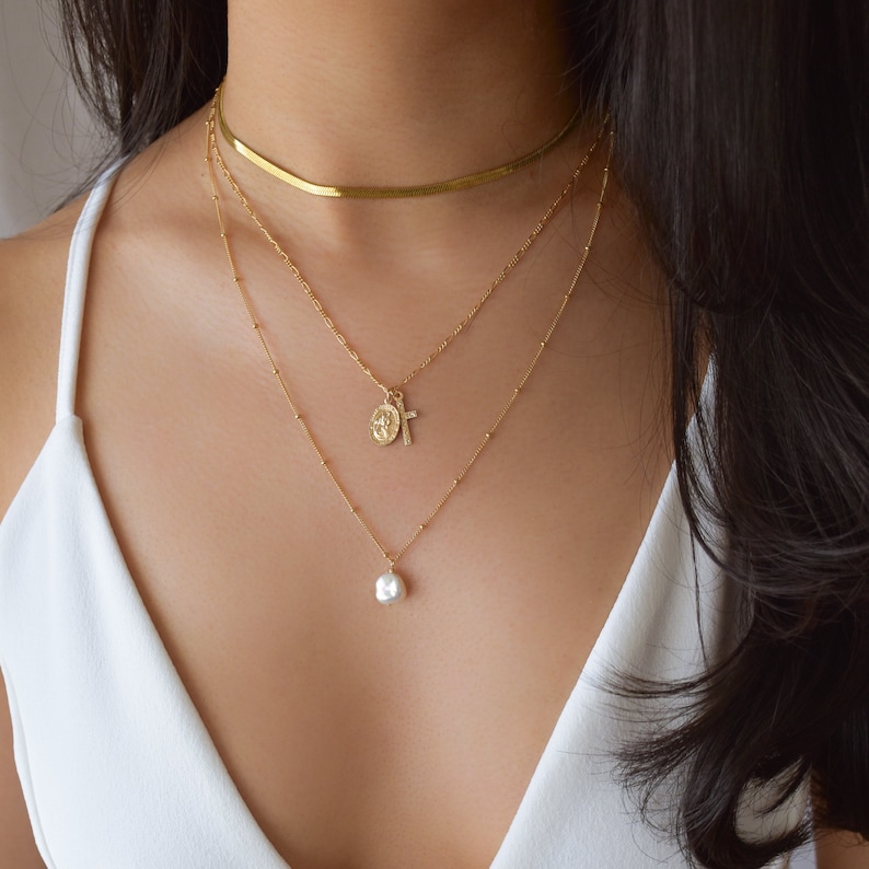 Sleek Gold Choker Gold Chain Choker, Simple Choker, Simple Gold Necklace, Gold Choker, Snake Chain Necklace, Snake Chain Choker GPN00011 image 2