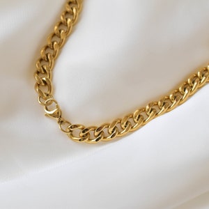 Cuban Link Chain Necklace Cuban Link Choker, Chain Choker, Cuban Link Necklace, Cuban Link Chain, Gold Choker, Gold Chain Choker GPN00028 image 4