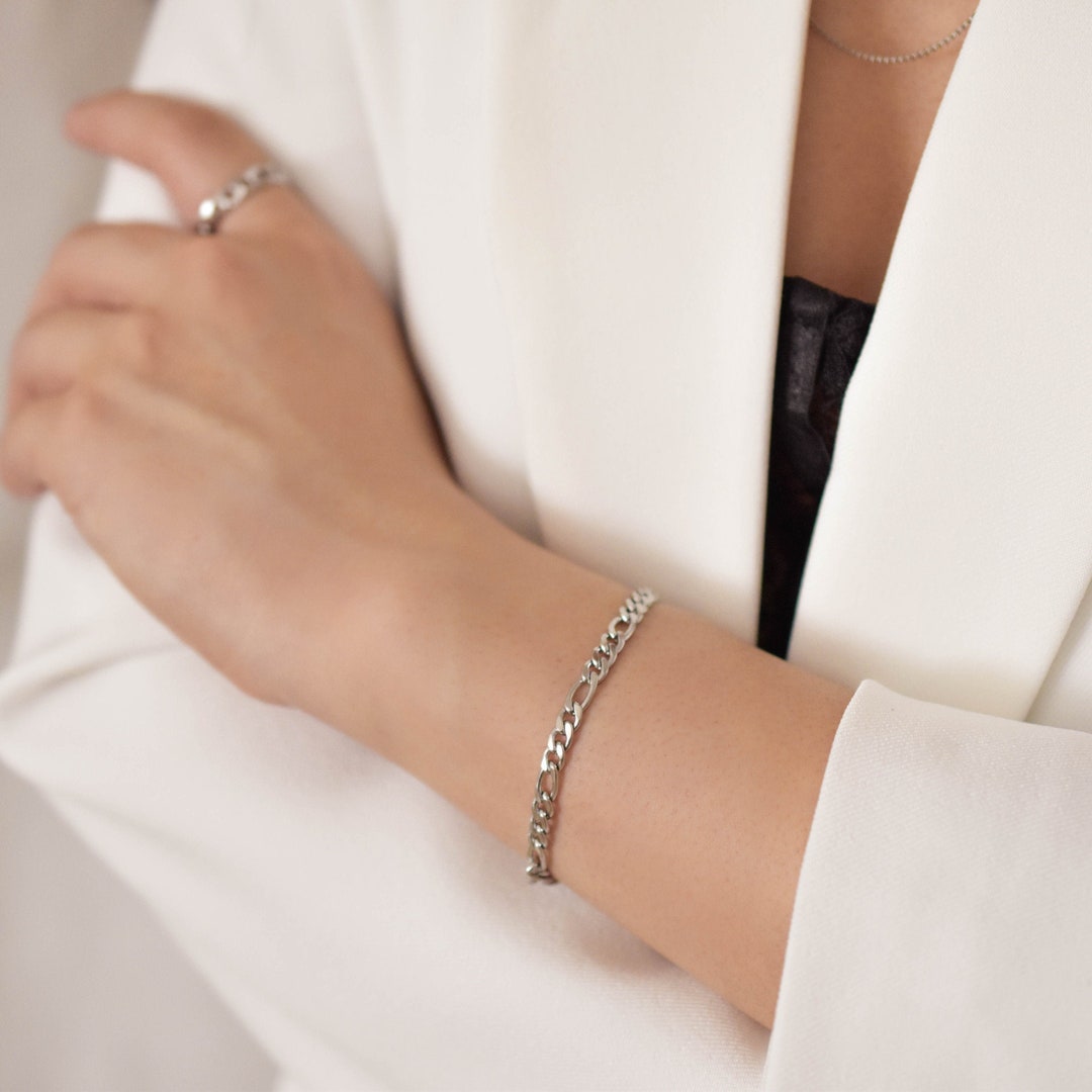 Figaro Silver Chain Bracelet