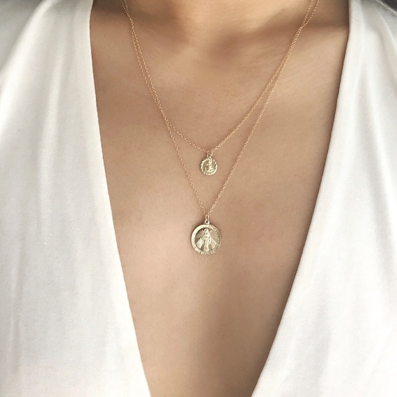 Small Gold Coin Necklace Flash Sales 