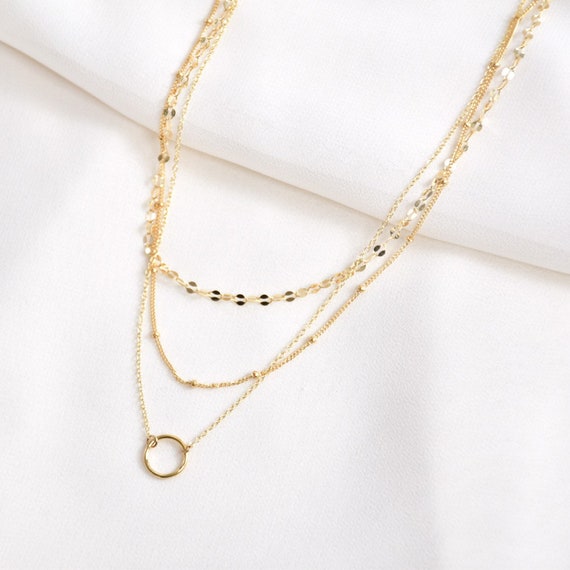 KnSam Gold Plated Base Necklace for Women Circle Tassels Rose Gold Chain Length:71+6CM KnSam Gold Plated Base Necklace for Women Circle Tassels Rose Gold Chain Length:71+6CM