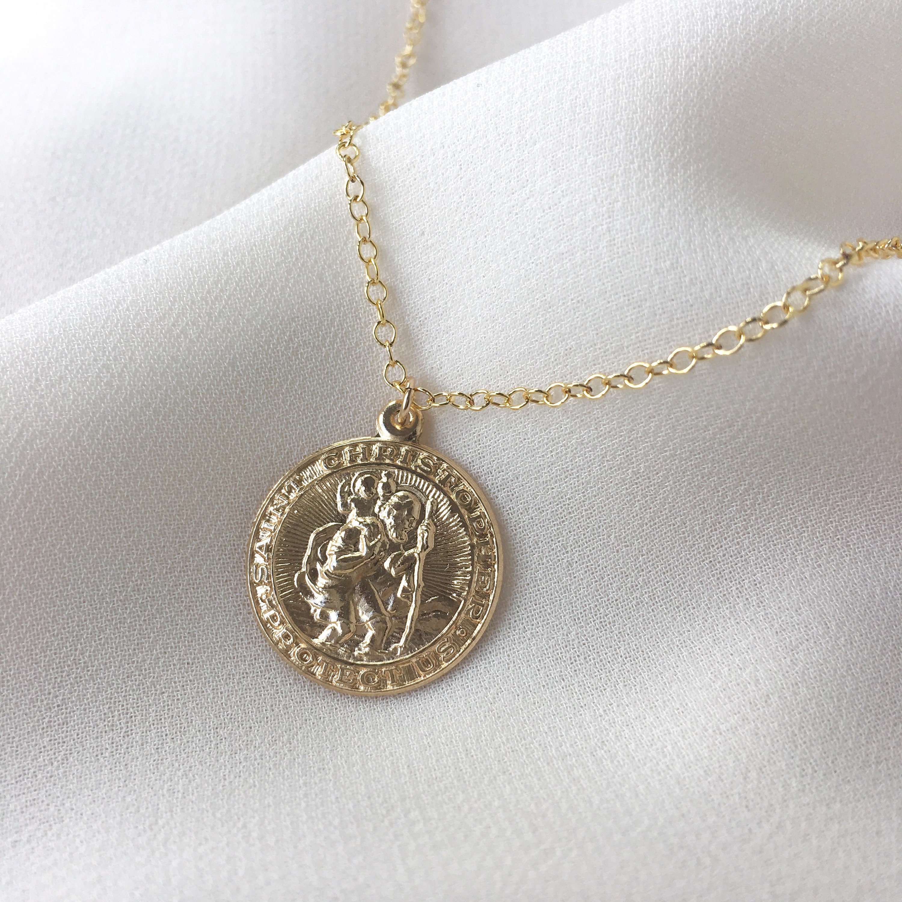 Coin Necklace - Gold Filled Coin Necklace, Gold Coin Pendant 