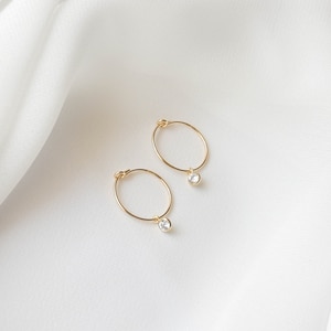 Small Hoop Earrings Gold Filled Earrings, Small Gold Hoop Earrings, Gold Huggies, Dainty Earrings, Simple Earrings GFE00021 image 2