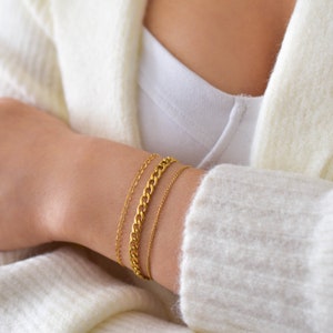 Gold Bracelet Set Gold bracelet, gold chain bracelet, chain bracelet set, chain bracelet, simple bracelet, gold bracelet GPB00003 image 2