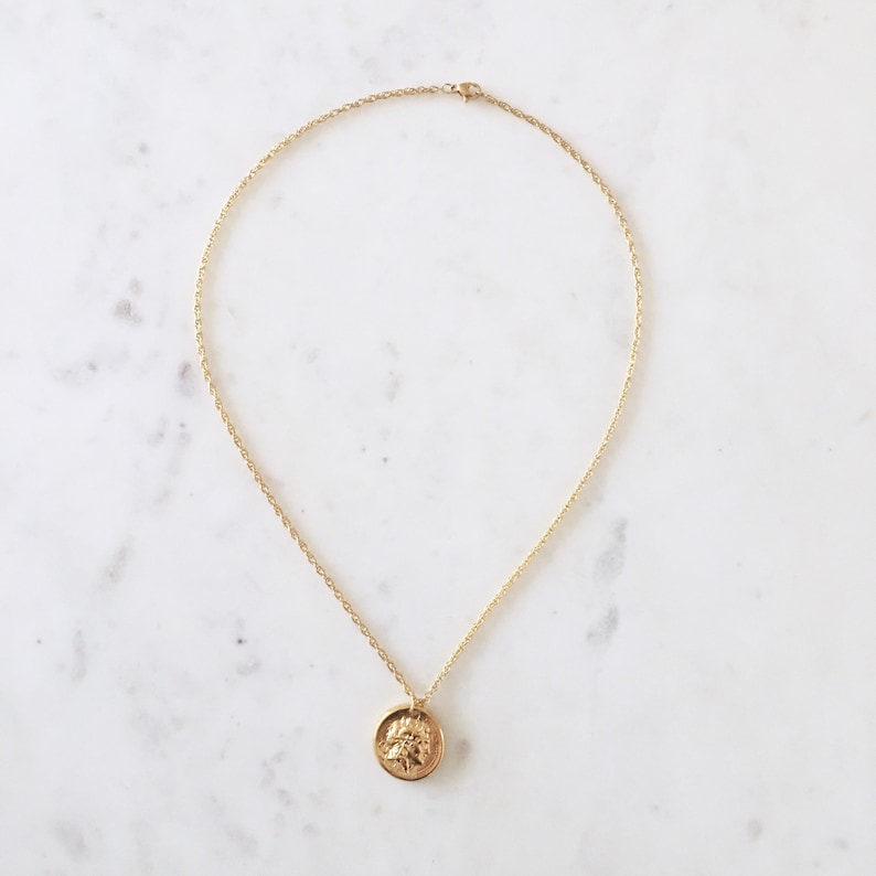 Alexander the Great Coin Necklace - Alexander Necklace, Greek Coin Necklace, Gold Coin Necklace, Alexander the Great Necklace |GPN00012 image 6