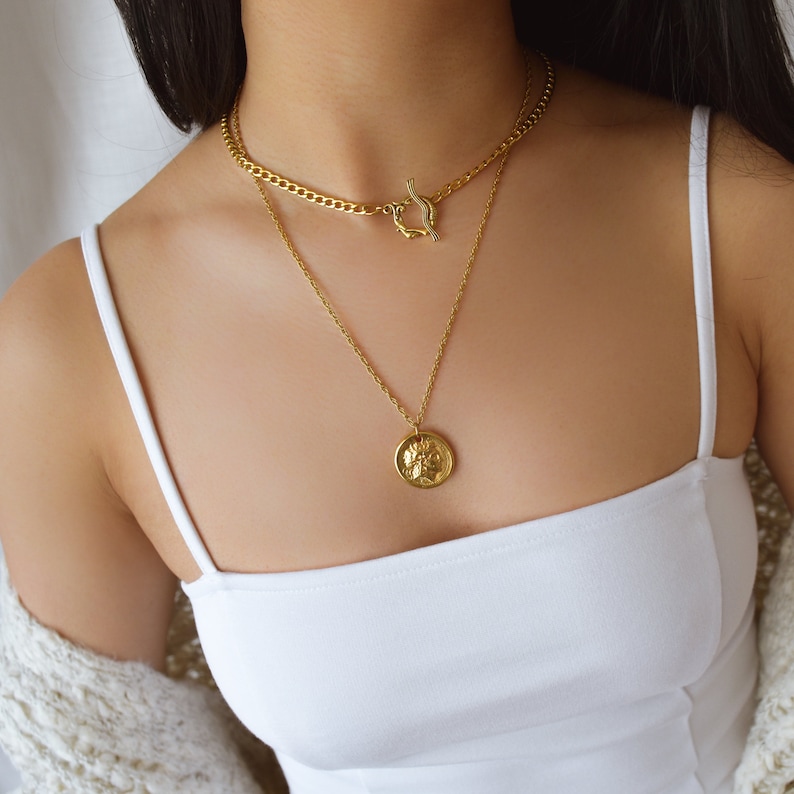 Alexander the Great Coin Necklace - Alexander Necklace, Greek Coin Necklace, Gold Coin Necklace, Alexander the Great Necklace |GPN00012 image 2