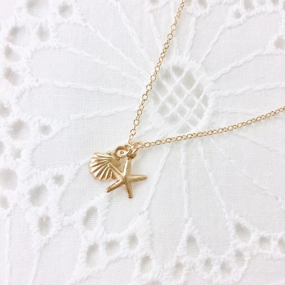 Tiny Seashell Necklace - Gold Filled Seashell Necklace