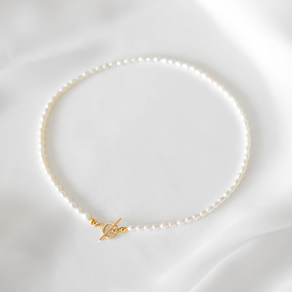 Pearl Choker - Pearl Choker Necklace, Pearl Chain Necklace