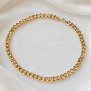 Cuban Link Chain Necklace Cuban Link Choker, Chain Choker, Cuban Link Necklace, Cuban Link Chain, Gold Choker, Gold Chain Choker GPN00028 image 3