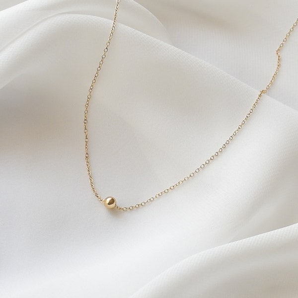 Dainty Gold Bead Necklace - Dainty Choker, gold dainty necklaces, simple necklace, dainty necklaces, gold filled necklaces |GFN00011