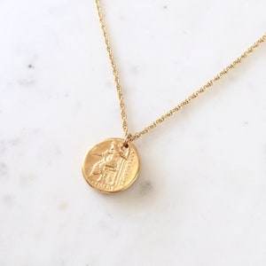 Alexander the Great Coin Necklace - Alexander Necklace, Greek Coin Necklace, Gold Coin Necklace, Alexander the Great Necklace |GPN00012 image 4