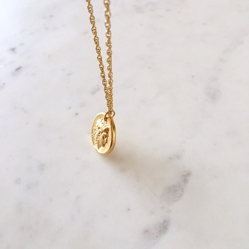 Alexander the Great Coin Necklace - Alexander Necklace, Greek Coin Necklace, Gold Coin Necklace, Alexander the Great Necklace |GPN00012 image 5