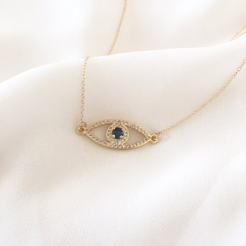 Evil Eye Necklace Gold Evil Eye Gold Evil Eye Necklace Etsy