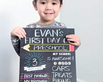 FIRST / LAST day of school sign, first and last day of school sign, first day sign, last day, mimics chalkboard sign, back to school