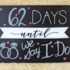 Reusable COUNTDOWN Days Until Sign includes white chalk crayon mimics chalkboard, wedding, birthday, Christmas, Halloween, baby, vacation image 5