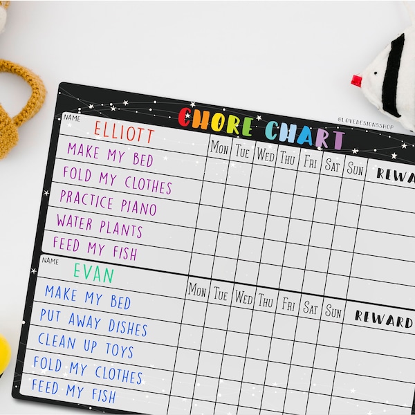 Chore Chart Whiteboard - Etsy